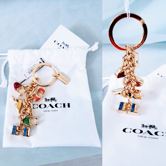 Coach Accessories - Coach Letters Charm Key Ring Gold NWT/Duster🆕💞